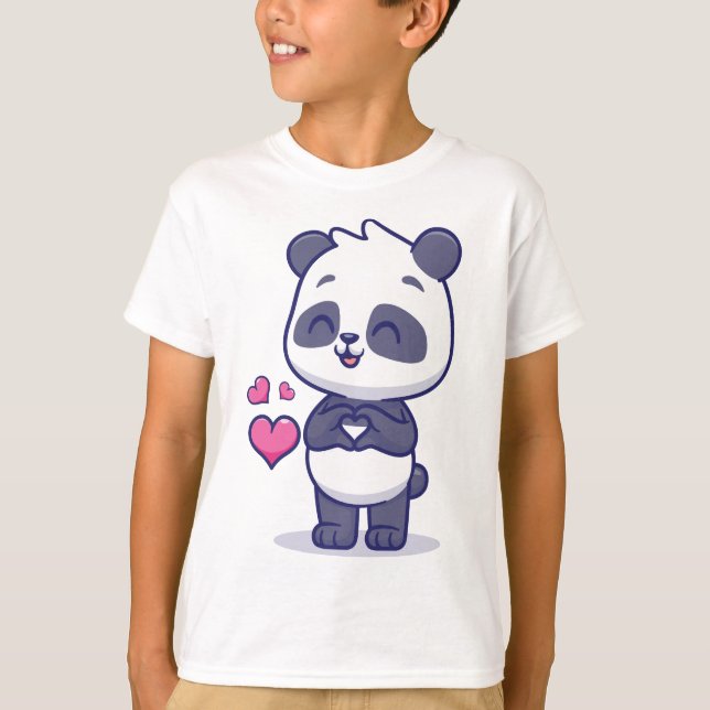 Positivt sött: Visa lite kärlek för Panda T Shirt (Framsida)