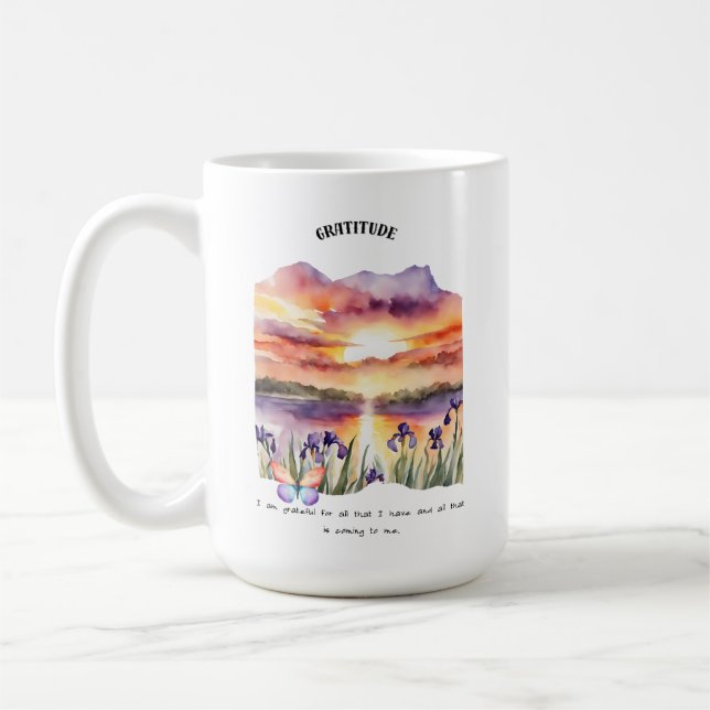 Positivt stödkort för tacksamhet kaffemugg (Vänster)