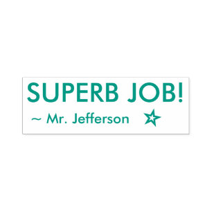 Positivt "SUPERB JOB!" Gummi Frimärke Självfärgande Stämpel