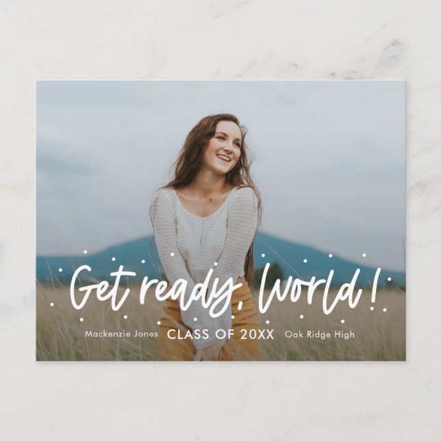 Positivt synsätt REDIGERBAR FÄRG Examen Postkort Vykort (Framsida)