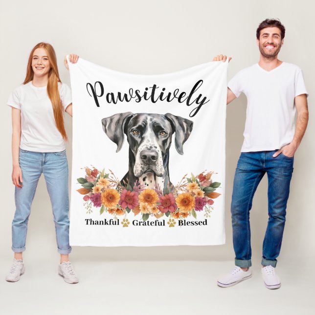 Positivt Tacksam Tacksam Salig Söt Hund Fleecefilt (På plats)