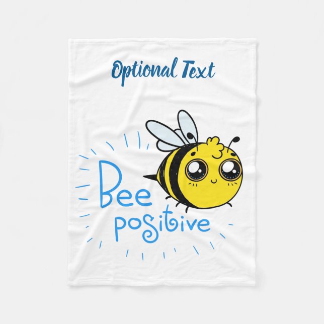 Positivt tänkande Bee Positive Cute Bee Fleecefilt (Framsidan)