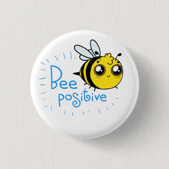 Positivt tänkande Bee Positive Cute Bee Knapp (Framsida)