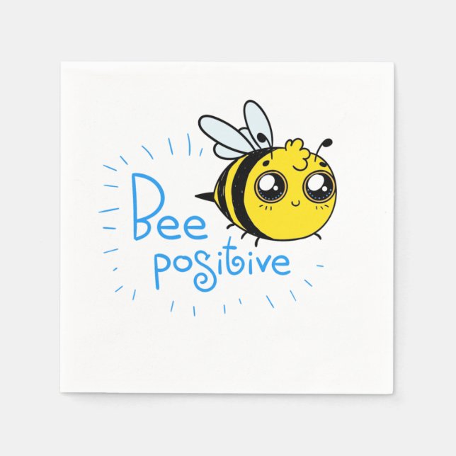 Positivt tänkande Bee Positive Cute Bee Pappersservett (Framsidan)