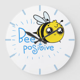 Positivt tänkande Bee Positive Cute Bee Stor Klocka