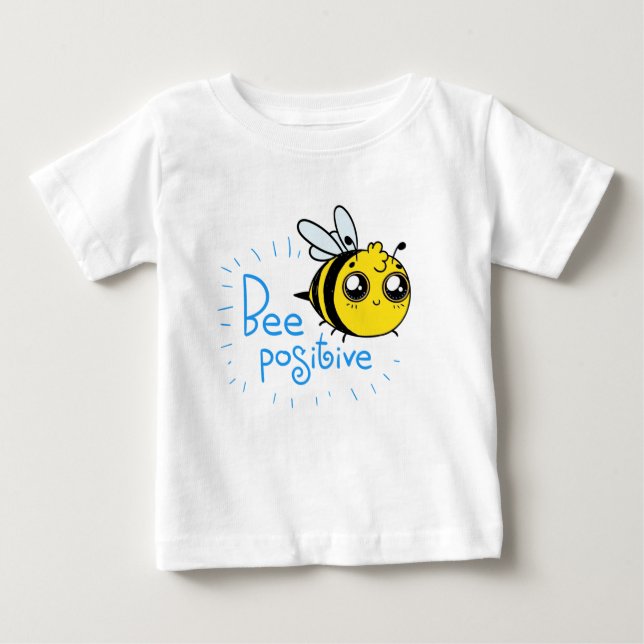 Positivt tänkande Bee Positive Cute Bee T Shirt (Framsida)
