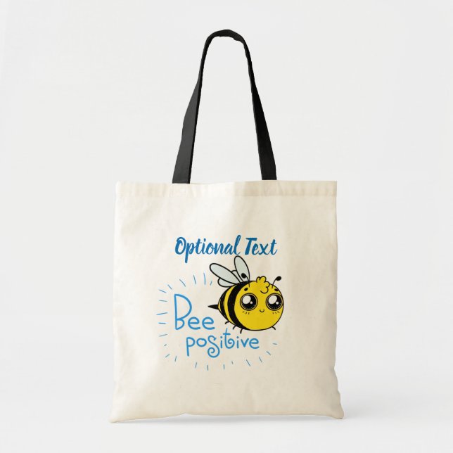 Positivt tänkande Bee Positive Cute Bee Tygkasse (Framsidan)
