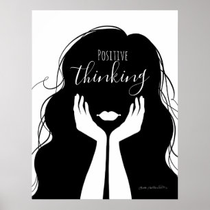 Positivt tänkande - Silhouette Porträtt Art Poster