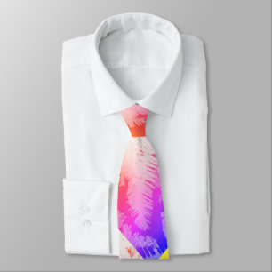 Positivt Vibes Pastel Färger Handflatan Träd Tie Slips