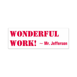 Positivt "WONDERFUL WORK!" Utbildare Rubber Frimär Självfärgande Stämpel