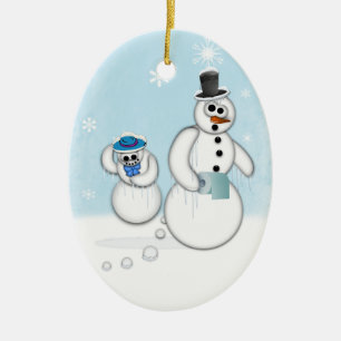 Poslinga Snögubbe Julgransprydnad Keramik