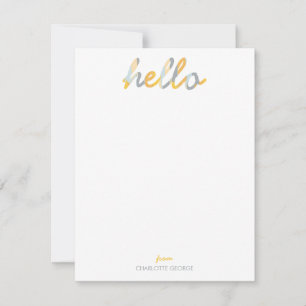 PosMålad Hej Personal Stationery Anteckningskort