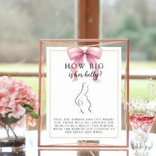 PosRosa Belly Storlek Baby Shower-spel Poster
