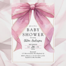 PosRosa Coquette Bow Baby Shower