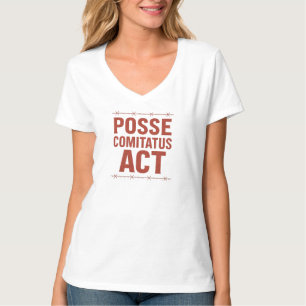 Posse Comitatus Act Distress Barbed Wire Design T Shirt