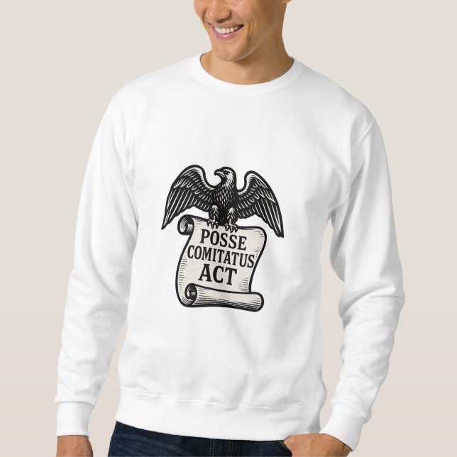 Posse Comitatus Act Eagle Rulla Lång Ärmad Tröja (Framsida)