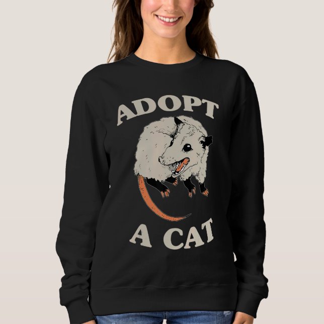 Possum Adopt A Cat Cute Opossums Team Trash Vibes T Shirt (Framsida)