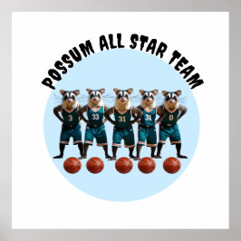 Possum All Star Basketball Team Poster