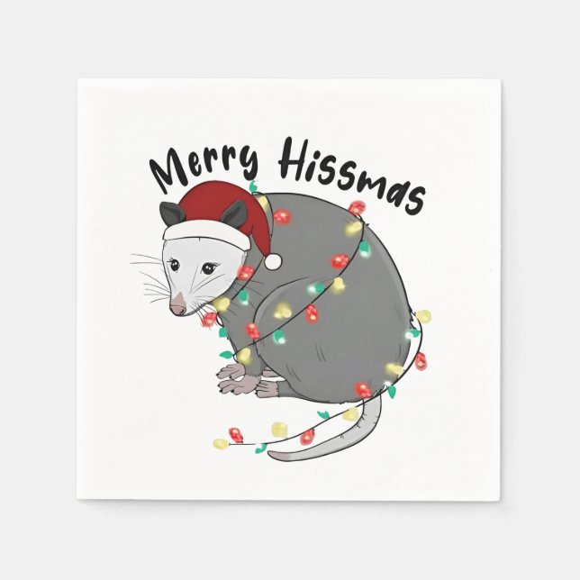 Possum Eat Sopor jul Ljus Merry Hissmass Pappersservett (Framsidan)