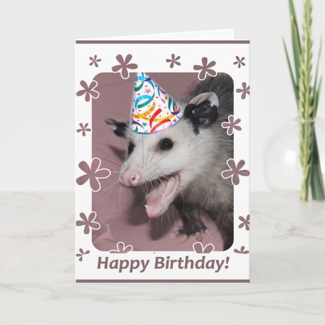 Possum födelsedagskort kort (Framsida)