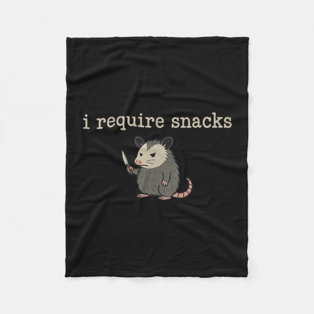 Possum I kräver Snacks Fleecefilt (Framsidan)