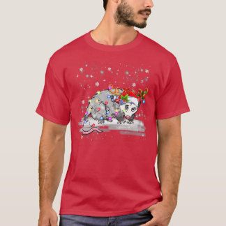 Possum jul Ljus Santa Reindeer Possum Kärlek T Shirt