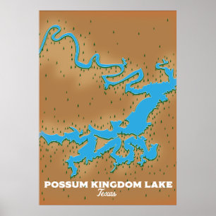 Possum Kingdom Texas karta Poster