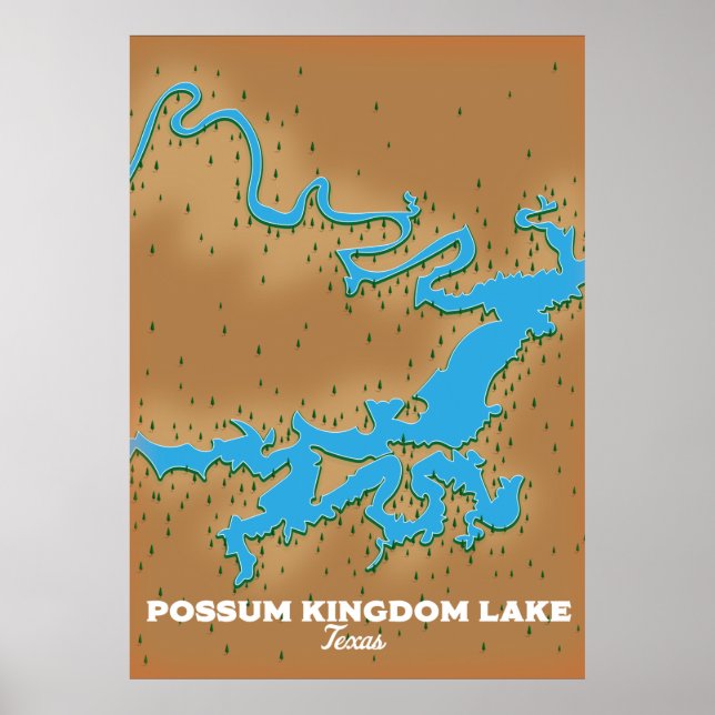 Possum Kingdom Texas karta Poster (Framsidan)