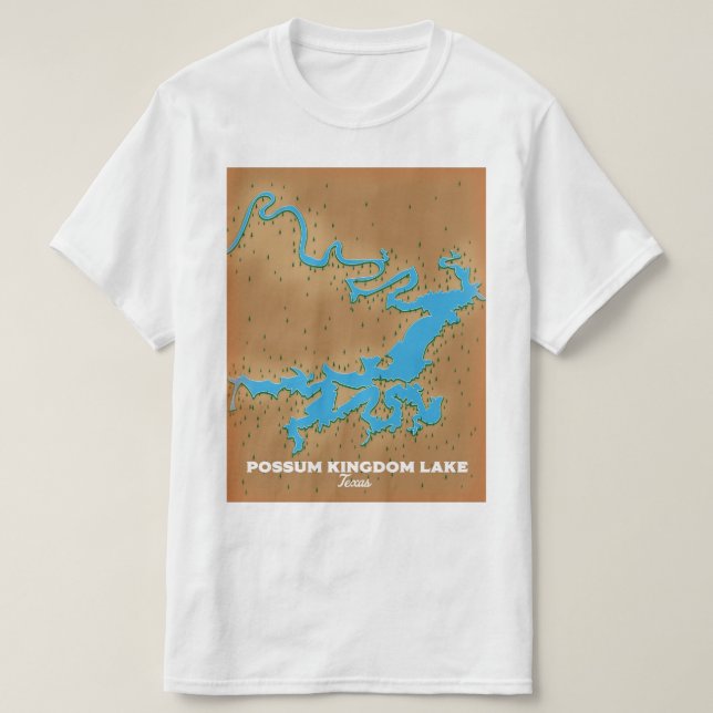 Possum Kingdom Texas karta T Shirt (Design framsida)