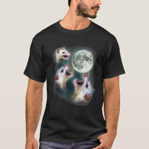 Possum Måne 3 Opossums Konstig Död Måne Förbannad T Shirt