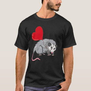 Possum med hjärtballonger Valentines day Kärlek Bo T Shirt