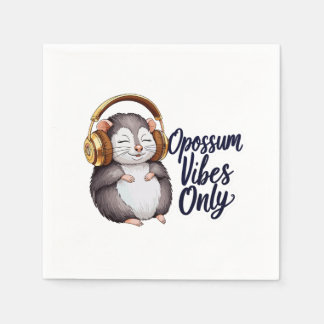 Possum med hörlurar - endast opossum Vibes Pappersservett
