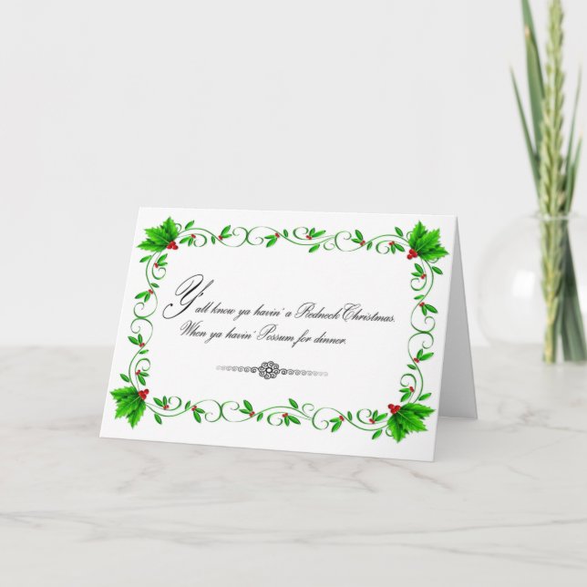 Possum-middagsjokort (vitt) helgkort (Framsida)