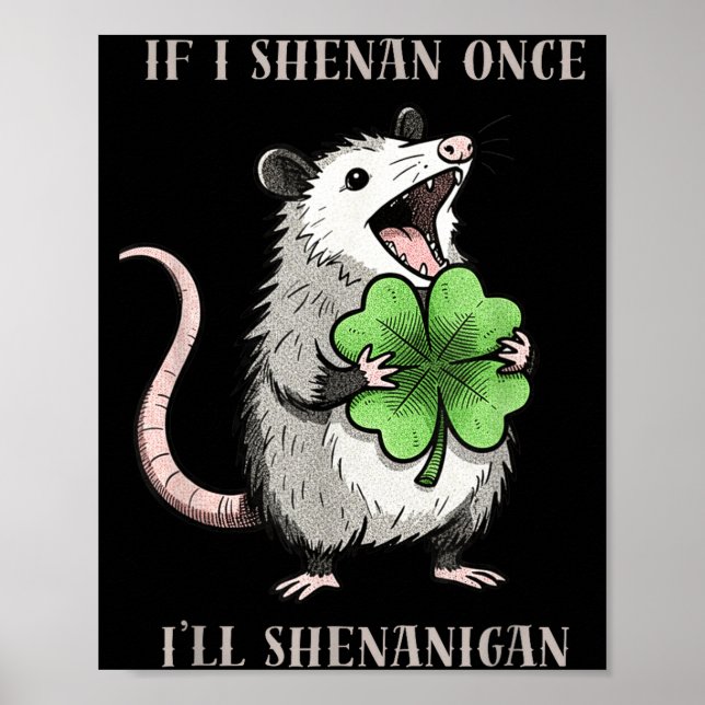 Possum om jag busar busar jag på St. Patrick's Day Poster (Framsidan)
