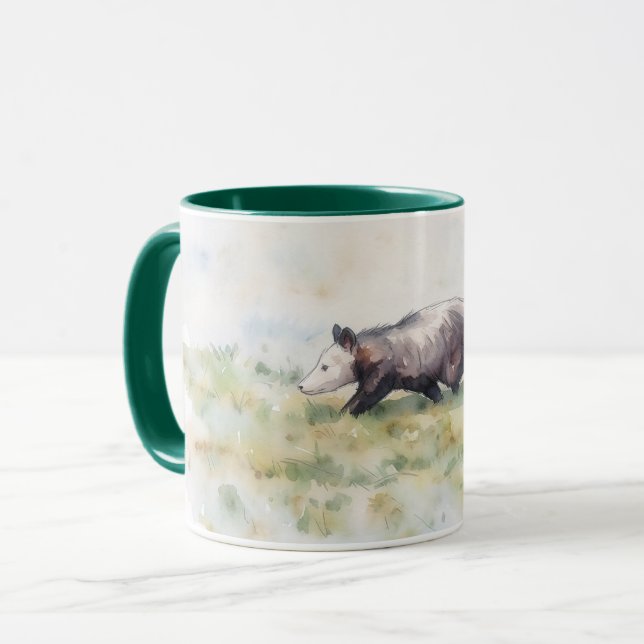 Possum Opossum Konst Djur Natur Mugg Kopp (Framsida vänster)
