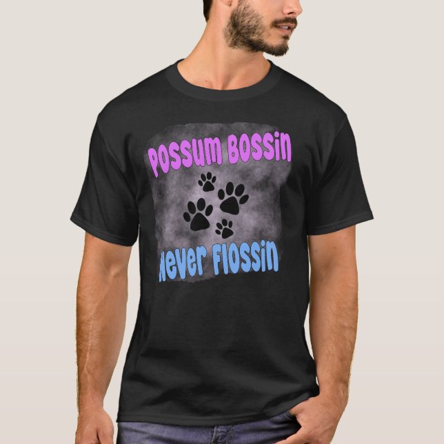 possum opossum lustig sopor meme gatukatt t shirt (Framsida)