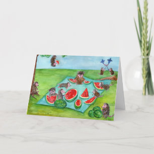 Possum Picnic Card. Nytt i roligt Tack Kort
