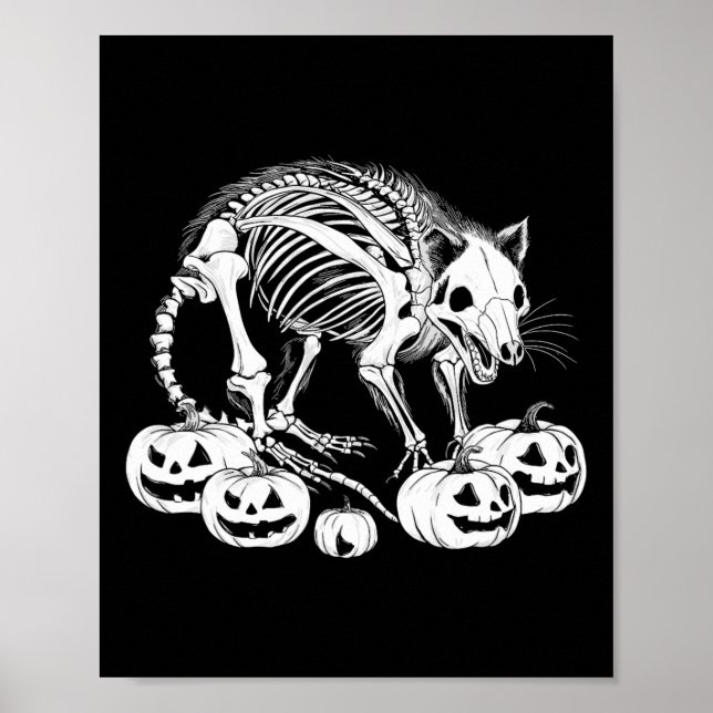 Possum Skeleton Birthday Halloween Manar Womens Ki Poster (Framsidan)