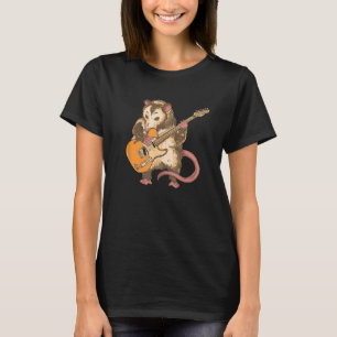 Possum Spela Guitar Älskare Gift Opossum Guitarist T Shirt