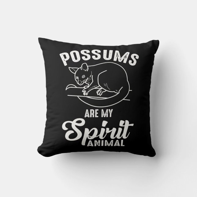 Possum Spirit Animal - Opossum Animal Fläkt Kudde (Framsida)