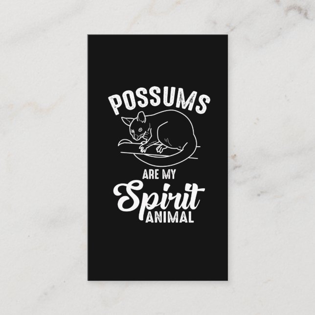 Possum Spirit Animal - Opossum Animal Fläkt Visitkort (Framsida)