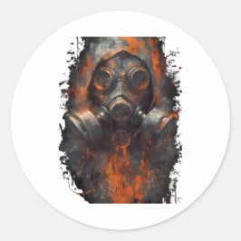 Post Apocalyptic Gas Mask Toxic Grunge Runt Klistermärke