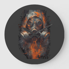 Post Apocalyptic Gas Mask Toxic Grunge Stor Klocka