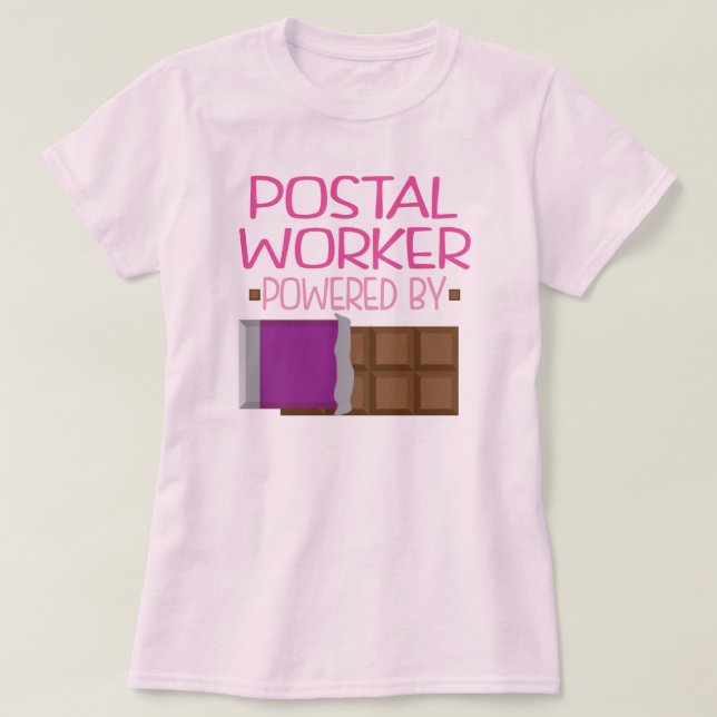 Post- arbetarchokladgåva för henne t shirt (Design framsida)