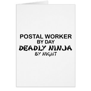 Post- arbetare dödliga Ninja Hälsningskort