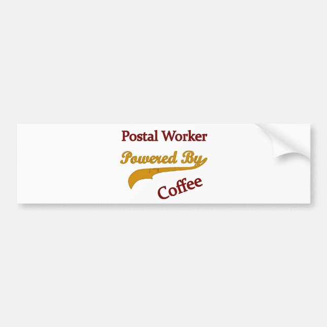 Post- arbetare som drivas av kaffe bildekal (Framsidan)