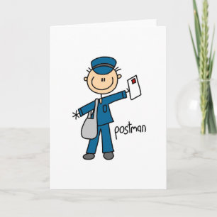 Post- arbetarstick figurkort kort