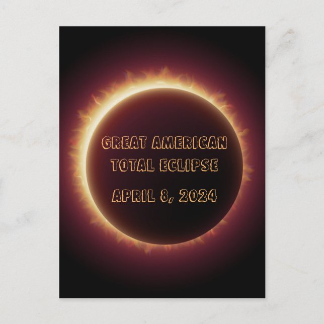 Post Card-Eclipse 2024 Vykort (Framsida)