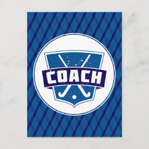 Post Card för fält Hockey Coach Shield Vykort