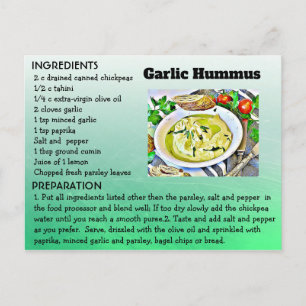 Post Card för Garilic Hummus Recipe Vykort